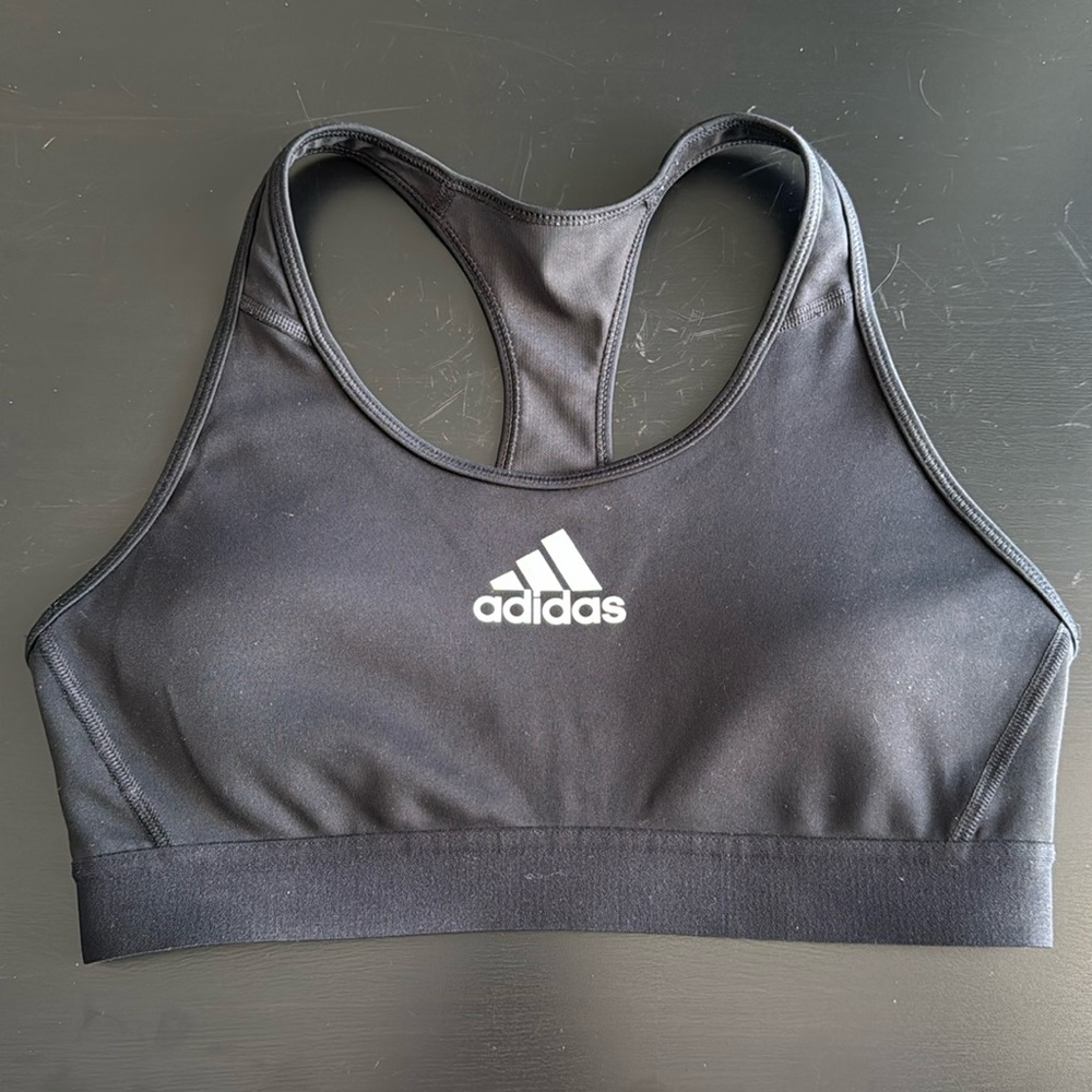 Adidas Sports Bra Size M Black White No Wire Medium Support Don’t Rest Bra